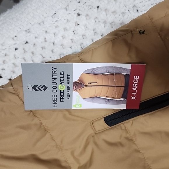 FREE COUNTRY PUFFER VEST XL Bronze Bark - Picture 2 of 6